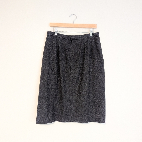 Evan Picone Vintage 100% Wool Charcoal Skirt - Picture 3 of 4